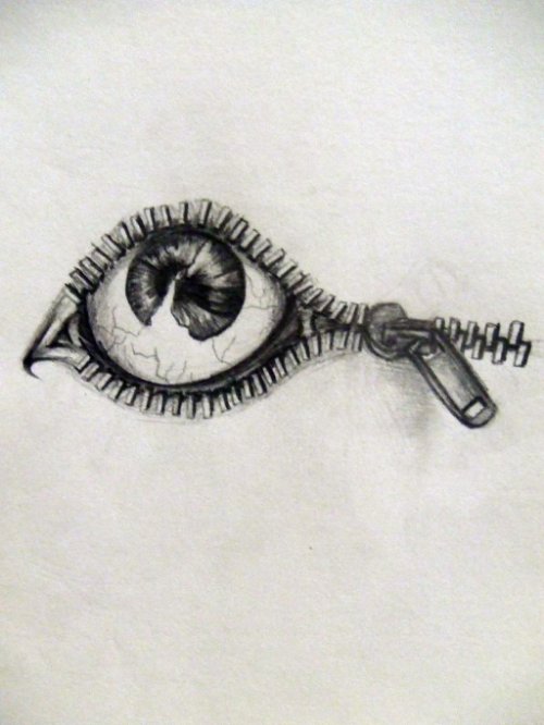 Zipper Illuminati Eye Tattoo Design